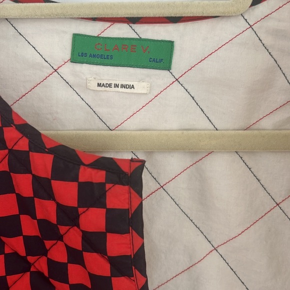 Clare V  Le Petit Puff Quilted Checkerboard Reversible Jacket - Picture 7 of 11